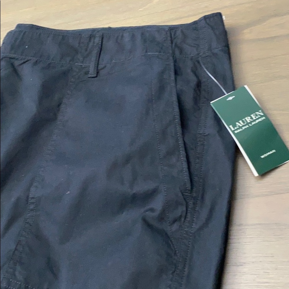 NWT! Ralph Lauren black cotton blend crop pant.